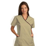 Fashion Seal 7007-M, Ladies Scrub Tunic Crossover MD Tan Ea
