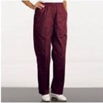 Fashion Seal 7064-S, Slacks Scrub Poly/Cttn Fashion Poplin F Burg Sm Pet 2Pckt Ea
