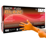 Microflex Blaze Nitrile Exam Glove, Medium, Orange