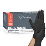 CareStock Nitrile Exam Glove, Large, Black