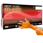 Microflex Blaze Nitrile Exam Glove, Extra Large, Orange