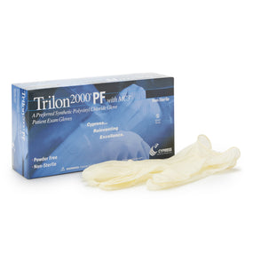 Trilon 2000 PF with MC3 Stretch Vinyl Exam Glove, Large, Ivory