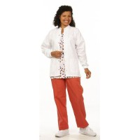 Fashion Seal 7699-L, Jacket Warm-Up Unisex 2 Pkt White L Ea