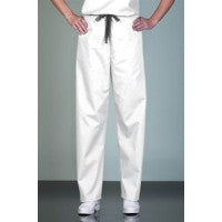 Fashion Seal 78835-L, Scrub Pant Unisex Drawstring White L Ea