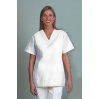 Fashion Seal 7343-XS, Tunic Scrub V-Neck Ladies Wht Small Ea