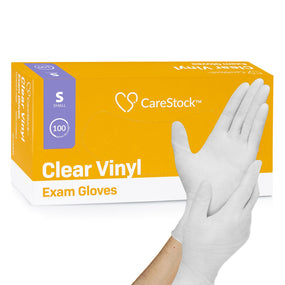 CareStock Vinyl Exam Glove, Small, Ivory