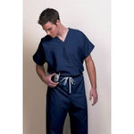 Fashion Seal 78744-S, Scrub Top Unisex 1 Pkt V-Neck Navy S Ea