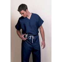 Fashion Seal 78744-S, Scrub Top Unisex 1 Pkt V-Neck Navy S Ea