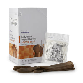 McKesson Perry Latex Surgical Glove, Size 7, Brown