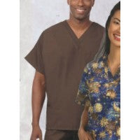 Fashion Seal 78004-S, Scrub Shirt Unisex Chocolate Small Ea