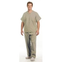 Fashion Seal 78748-S, Scrub Top Unisex 1 Pkt V-Neck Tan S Ea