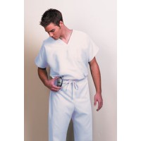 Fashion Seal 78735-XL, Scrub Top Unisex 1 Pkt V-Neck White XL Ea