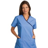 Fashion Seal 7002-L, Tunic Scrub Ladies Ciel Blue Large Ea