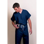 Fashion Seal 78744-XS, Scrub Top Unisex 1 Pkt V-Neck Navy XS Ea