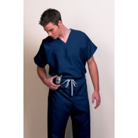 Fashion Seal 78744-XS, Scrub Top Unisex 1 Pkt V-Neck Navy XS Ea