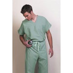 Fashion Seal 78750-S, Scrub Top Unisex 1 Pkt V-Neck Sage S Ea