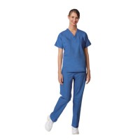 Fashion Seal 6796-L, Scrub Top Unisex Ceil Blue Large Ea