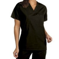 Fashion Seal 6601-M, Shirt Scrub UnIsex Med Rev Black Ea