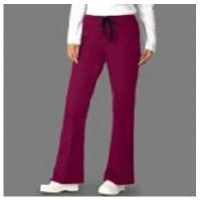 Fashion Seal 7078-S, Slacks Scrub Poly/Cttn Fashion Poplin Ladies Burg Sm 3Pckt Ea