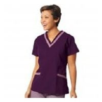 Fashion Seal 7576-XS, Shirt Scrub Poly/Cttn Fashion Poplin F Eggpl/Nvy XS 2Pckt Ea