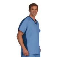 Fashion Seal 7182-3XL, Shirt Scrub Poly/Cttn Side Flex Unsx Ceil/ Navy Blue 3X 1Pckt Ea
