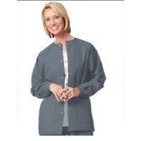 Fashion Seal 7607-L, Jacket Warm-Up Poly/ Cotton Poplin Unisex Pewter Large Ea
