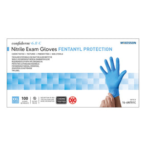 McKesson Confiderm 6.8C Nitrile Exam Glove, 2X-Large, Blue