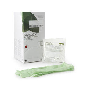 Gammex Non-Latex PI Green Polyisoprene Surgical Glove, Size 8, Light Green