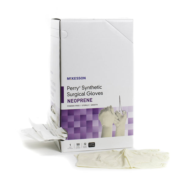 McKesson Perry Polychloroprene Surgical Glove, Size 8, Cream