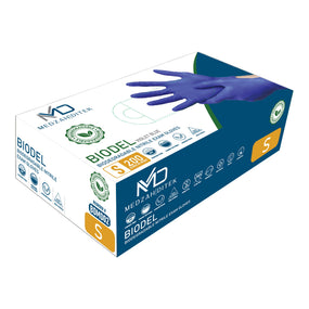 Exam Glove BIODEL Small NonSterile Nitrile Standard Cuff Length Textured Fingertips Violet Blue Chemo Tested / Fentanyl Tested