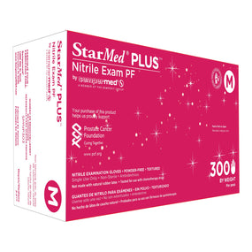 StarMed Plus Nitrile Exam Glove, Medium, Blue
