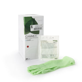 Gammex Non-Latex PI Green Polyisoprene Surgical Glove, Size 6, Light Green