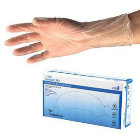 Cardinal Health Clear Vinyl Exam Gloves, Large, DINP-Free