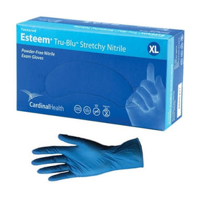 ESTEEM Stretch Nitrile Exam Gloves, Powder-Free, X-Large, Blue, Non-Sterile - 4.7 MIL