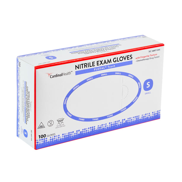 Cardinal Health FLEXAL Touch Nitrile Exam Gloves, Powder-Free, Small - 3.1 MIL