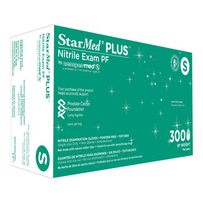 StarMed Plus Nitrile Exam Glove, Small, Blue