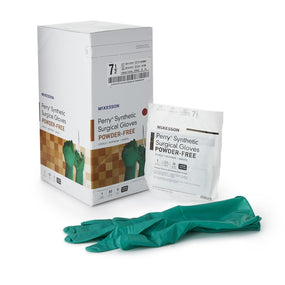 McKesson Perry Performance Plus Polychloroprene Surgical Glove, Size 7.5, Green
