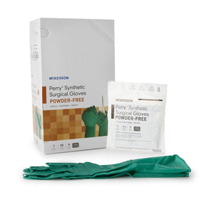 McKesson Perry Performance Plus Polychloroprene Surgical Glove, Size 8, Green