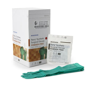 McKesson Perry Performance Plus Polychloroprene Surgical Glove, Size 6.5, Green