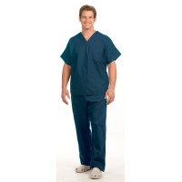 Fashion Seal 78726-S, Scrub Top Unisex 1 Pkt V-Neck Caribb S Ea