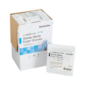 McKesson Confiderm STR Nitrile Exam Glove, Extra Large, Blue