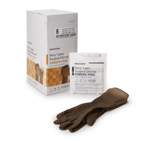 McKesson Perry Latex Surgical Glove, Size 6, Brown