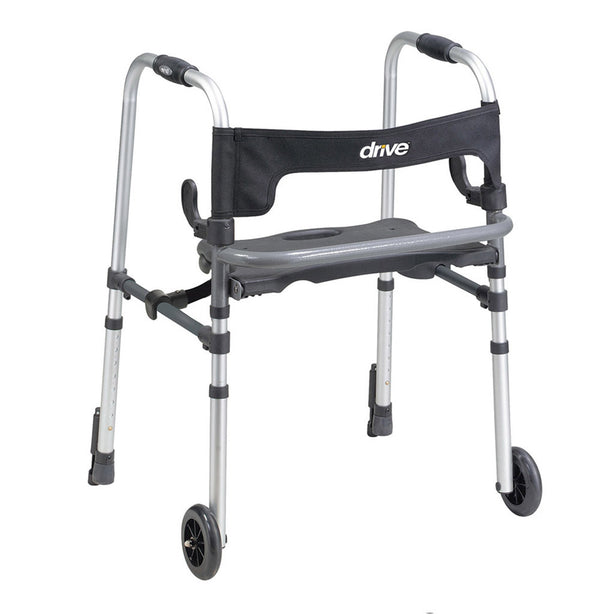 Clever-Lite LS Aluminum Dual Release Folding Walker, 29  39 Inch Height