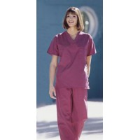 Fashion Seal 78741-2XL, Scrub Top Unisex 1 Pkt V-Neck Burgundy 2XL Ea