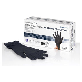McKesson Confiderm LDC Nitrile Exam Glove, Extra Large, Black