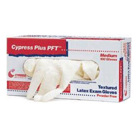 Cypress Plus PFT Latex Exam Glove, Large, Ivory