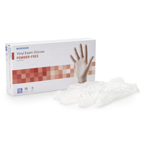 McKesson Confiderm Vinyl Exam Glove, Extra Large, Clear