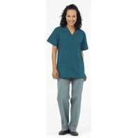 Fashion Seal 7325-XL, Ladies Scrub V-Neck Top XL Dk Teal Ea