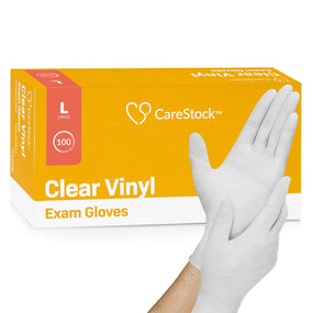 CareStock Vinyl Exam Glove, Large, Ivory