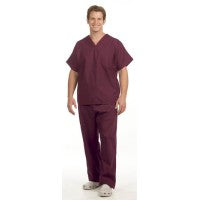 Fashion Seal 78841-2XL, Scrub Pant Unisex Drawstring Burgundy 2XL Ea